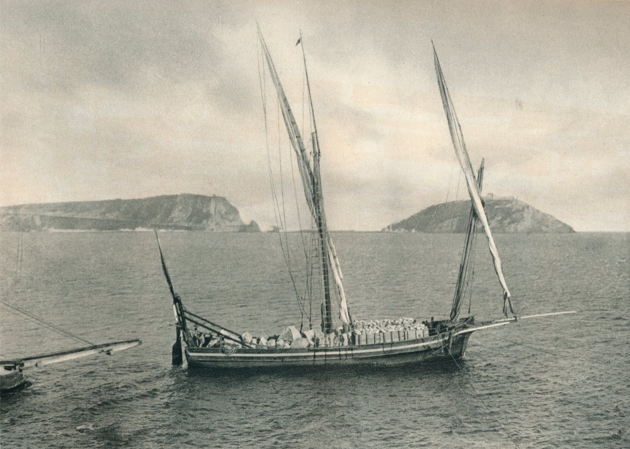 Plachetnice v přístavu Neapol, Itálie, 1927 od Eugen Poppel