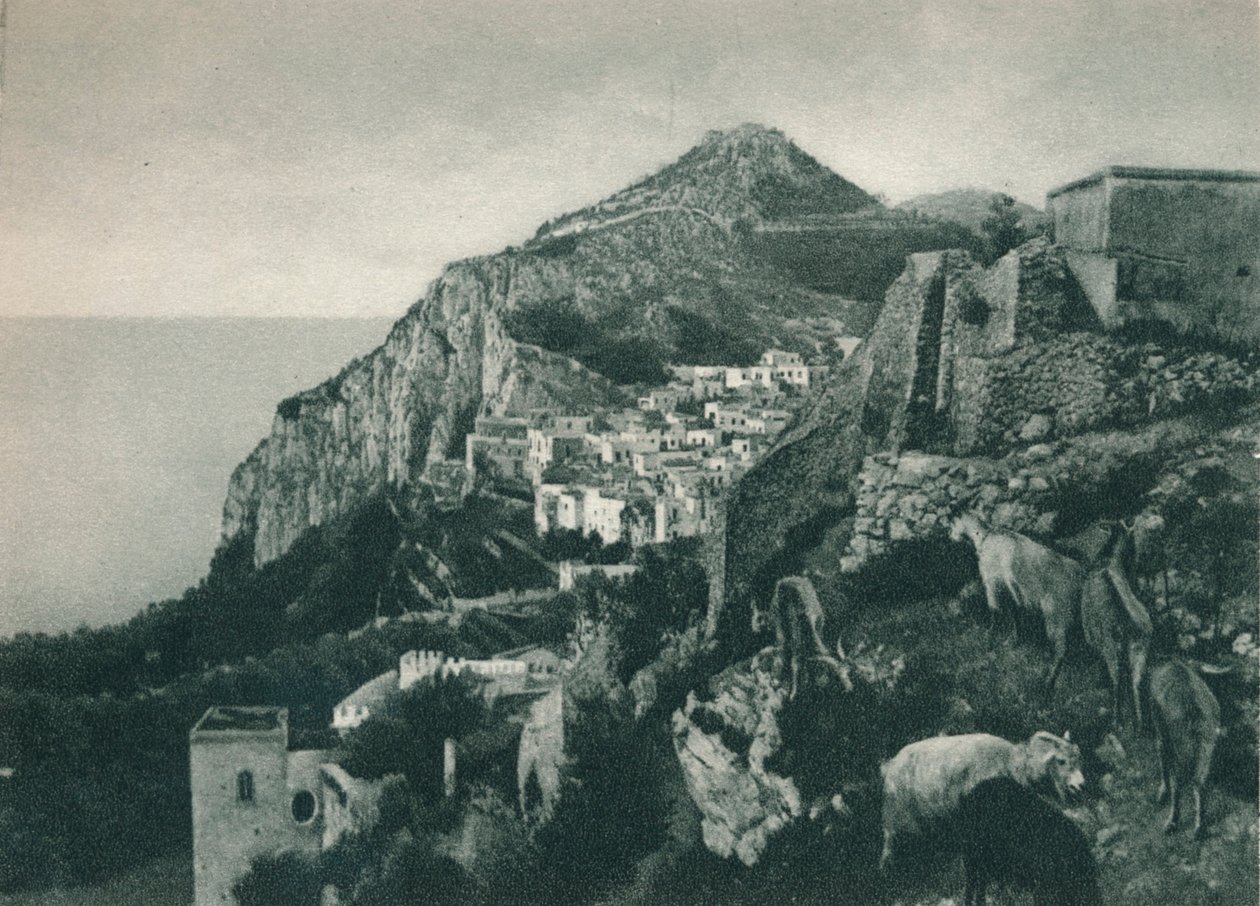 Pohled na moře s Monte Solaro, Capri, Itálie, 1927 od Eugen Poppel