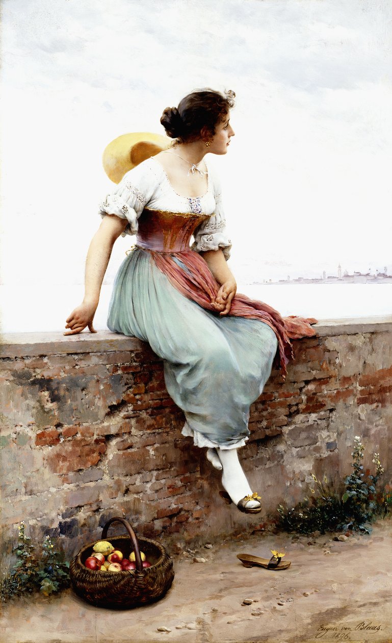 Zamyšlený okamžik, 1896 od Eugen von Blaas