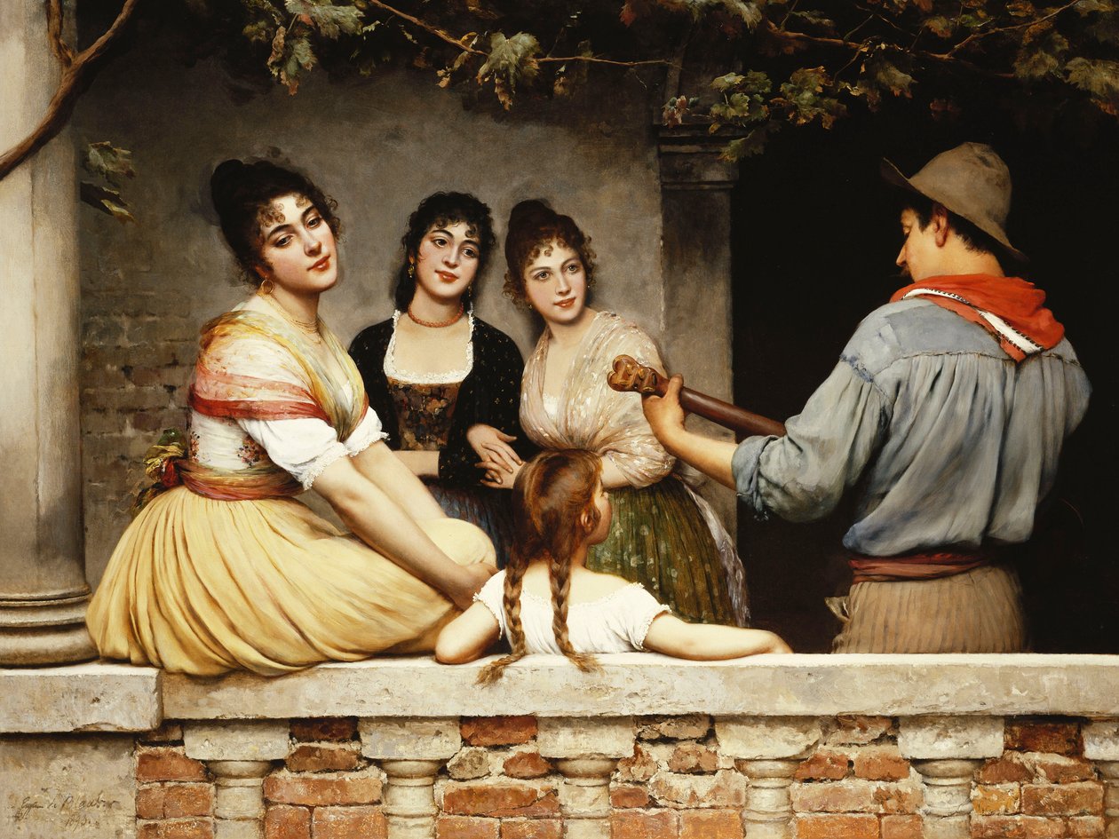 Na balkóně, 1893 od Eugen von Blaas