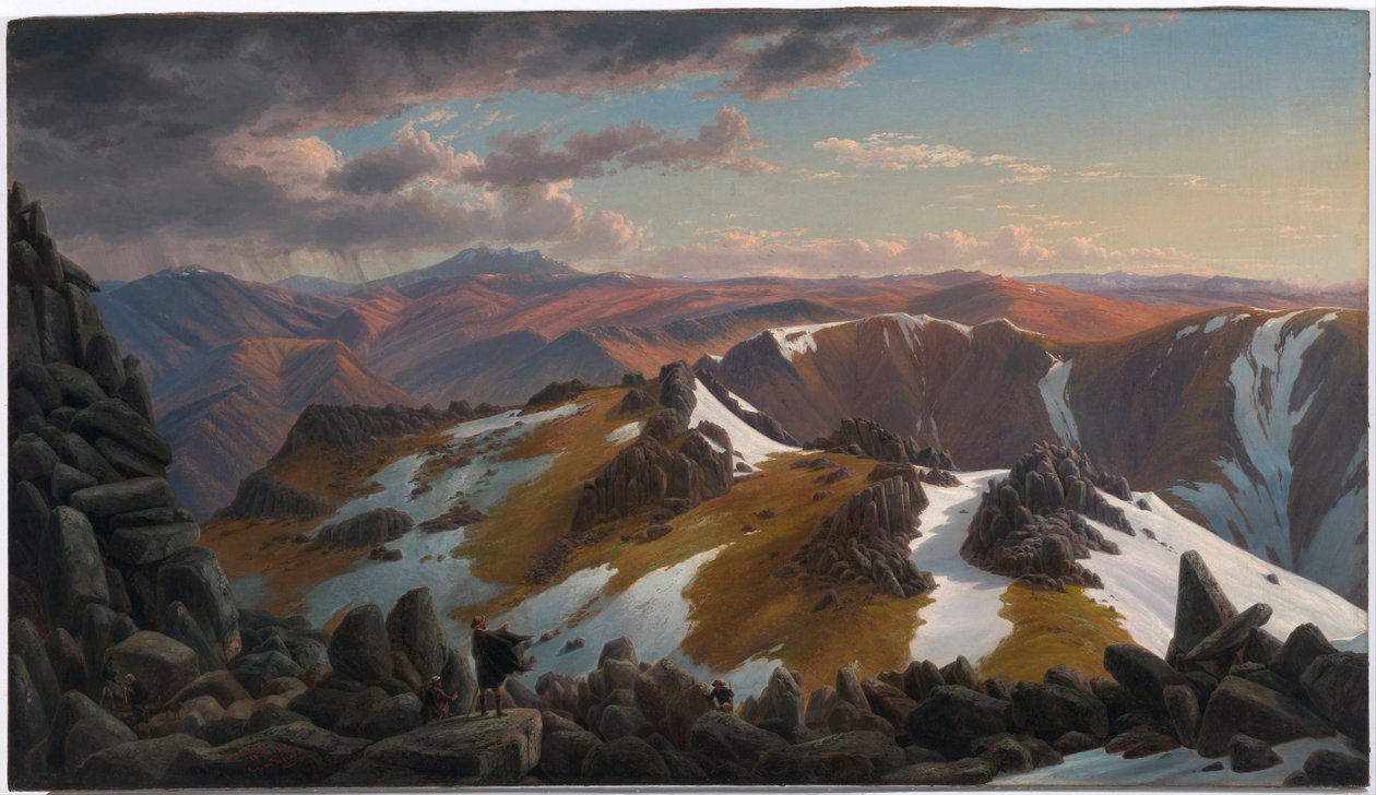 Severovýchodní pohled ze severního vrcholu hory Kosciusko od Eugen von Guerard