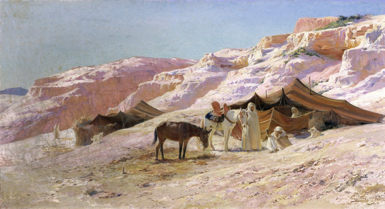 Beduínský tábor v Dunes od Eugene Alexis Girardet