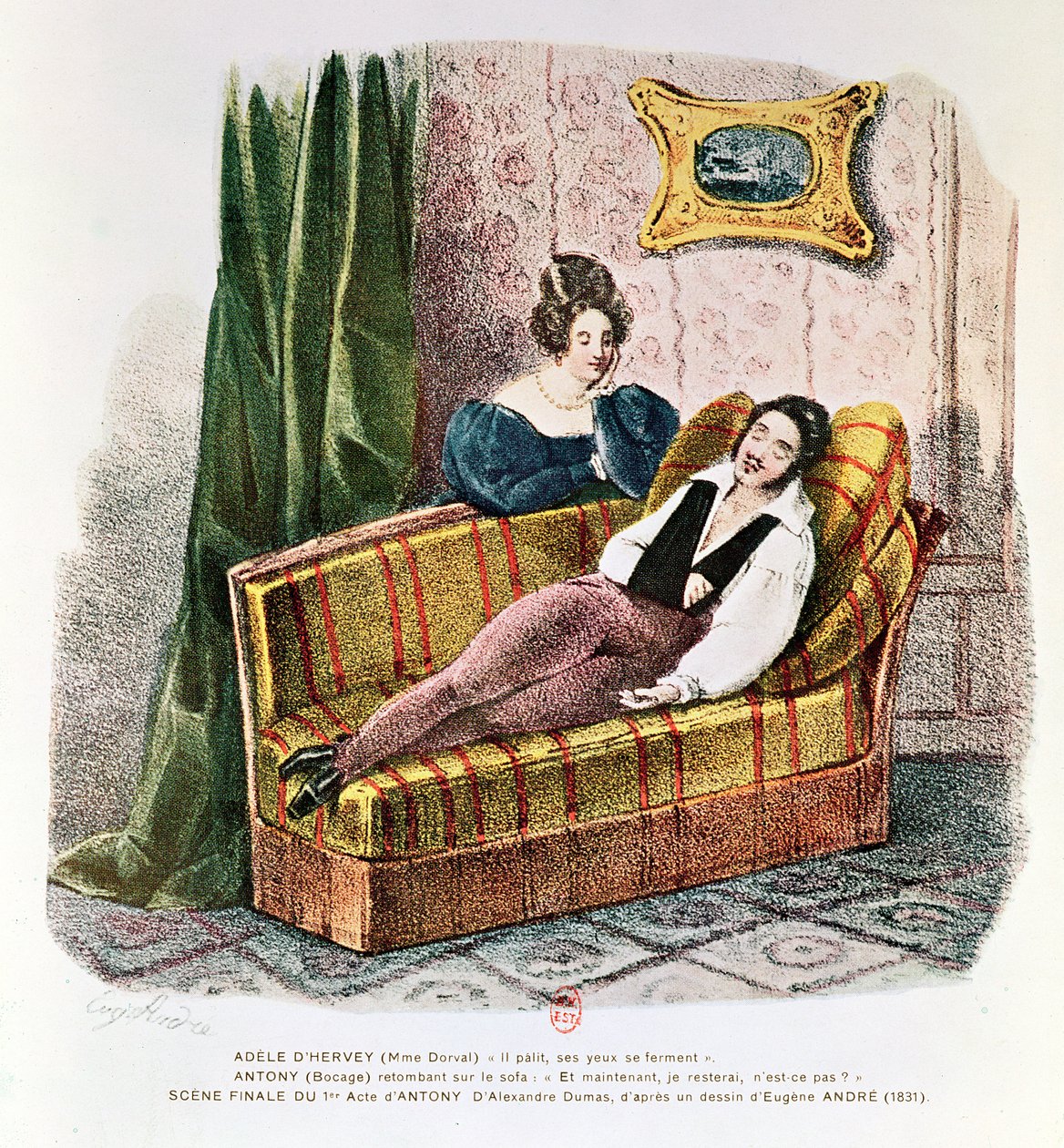 Marie Dorval (1798-1849) v roli Adele d