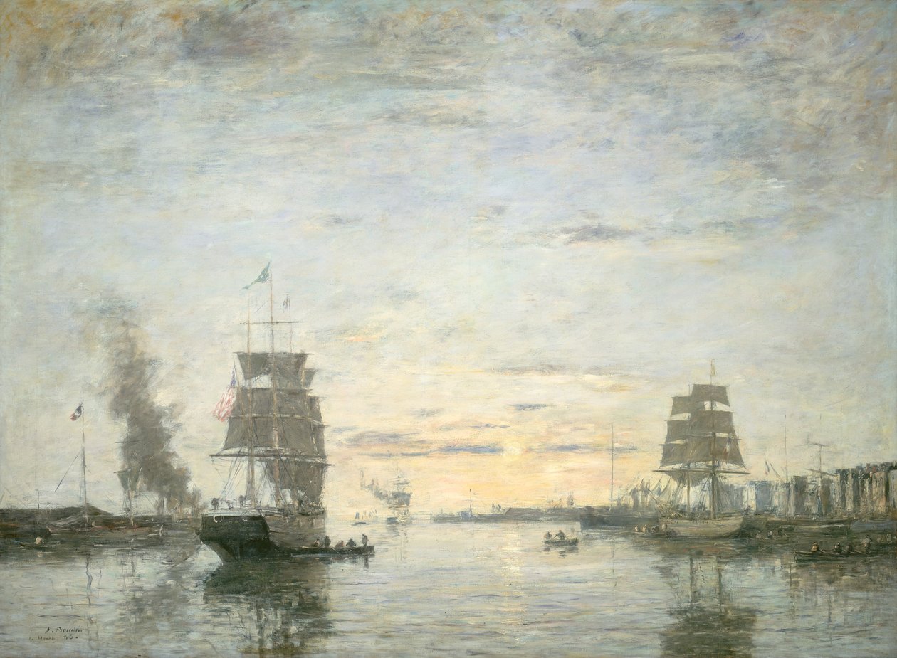 Vstup do přístavu, Le Havre od Eugene Louis Boudin