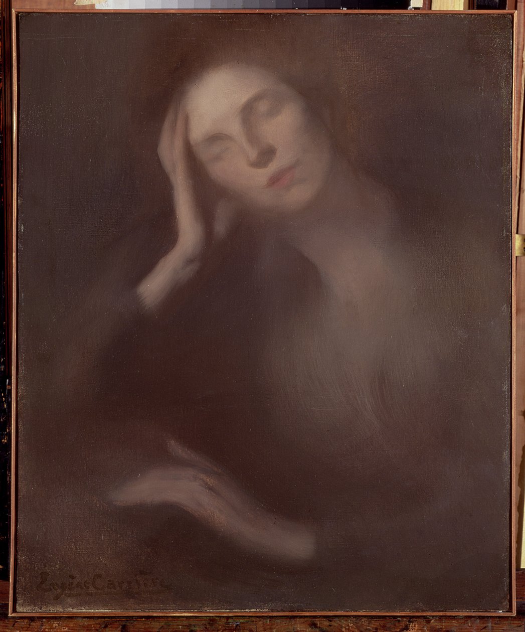 Žena opřená o stůl, 1893 od Eugène Carrière