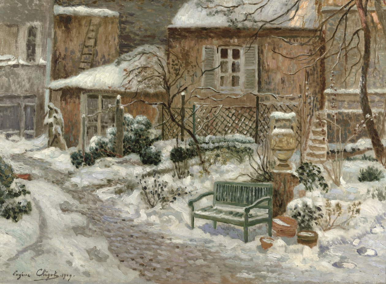 Zahrada pod sněhem, 1909 od Eugene Chigot