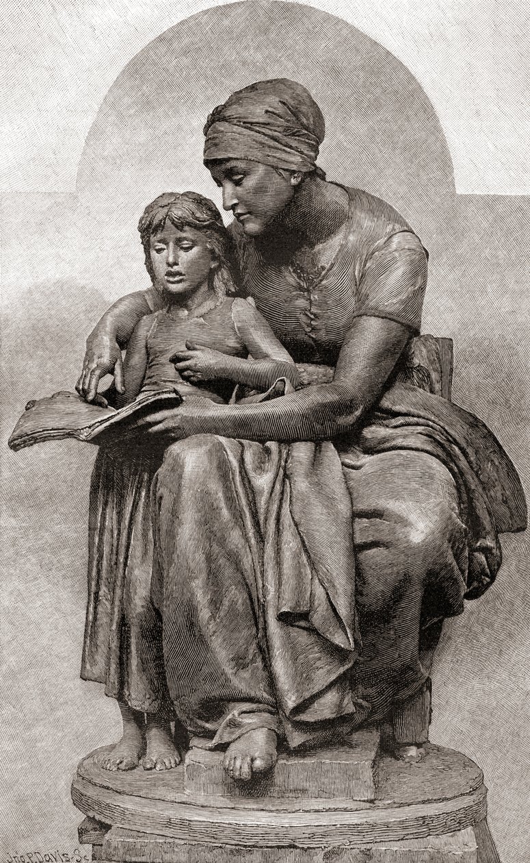 La Educación Mateřská nebo Mateřská výchova, z The Century Magazine, vydané 1887 od Eugene Delaplanche