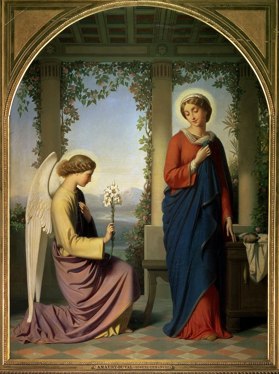 Andělský pozdrav aneb Zvěstování, 1860 od Eugene Emmanuel Amaury Duval