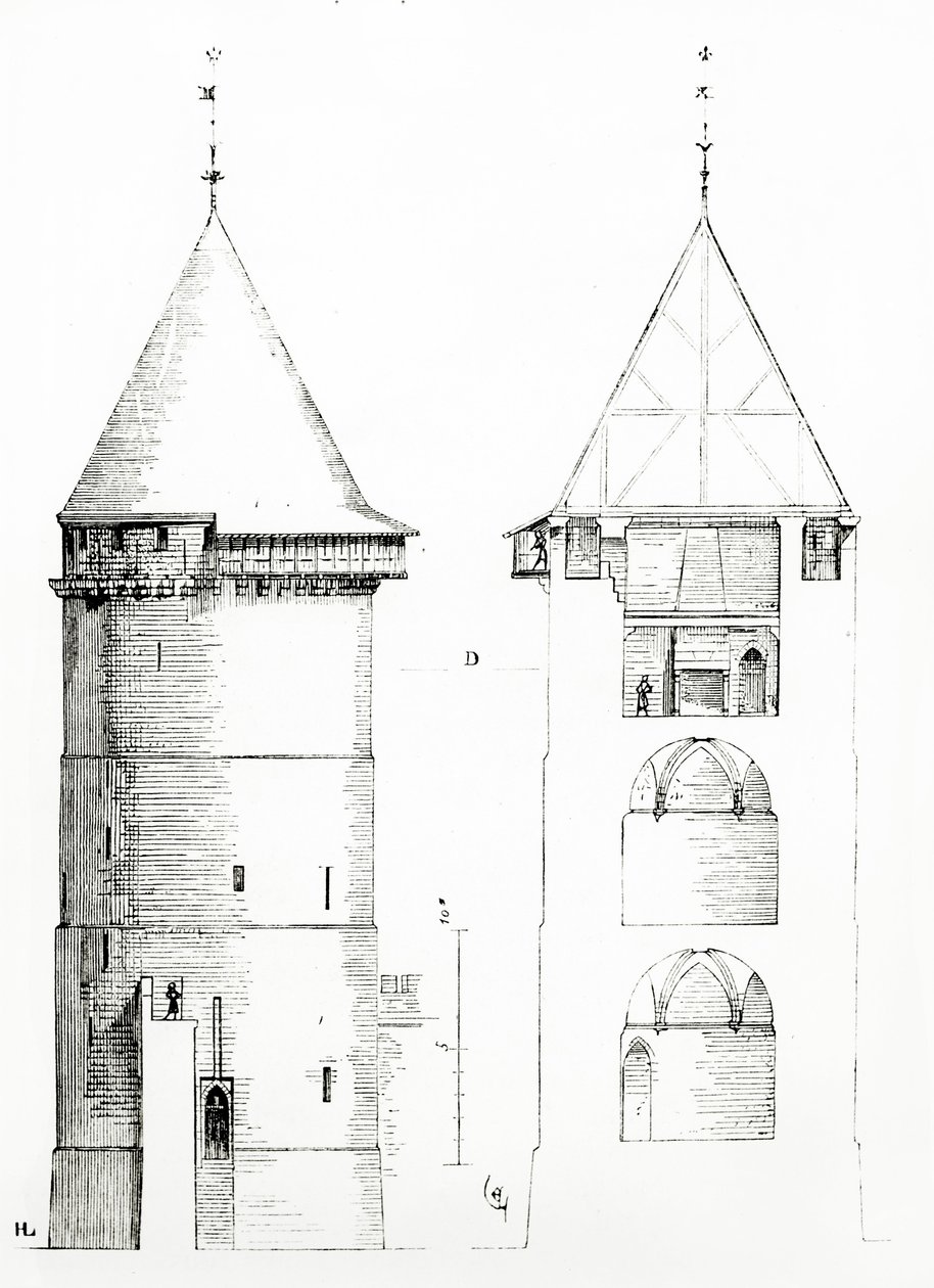Kresba ze „Slovníku francouzské architektury od 11. do 16. století“, 1861 od Eugene Emmanuel Viollet le Duc