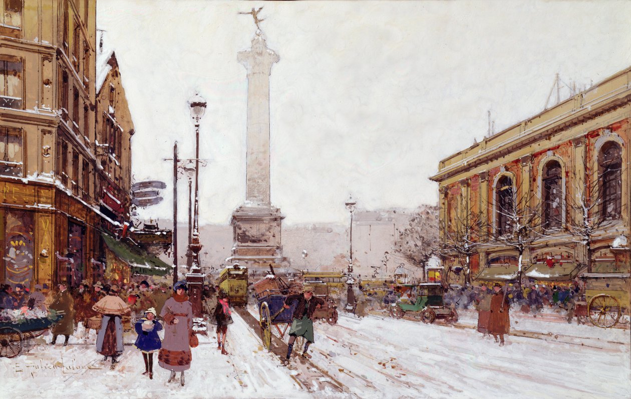Místo Bastille od Eugene Galien Laloue