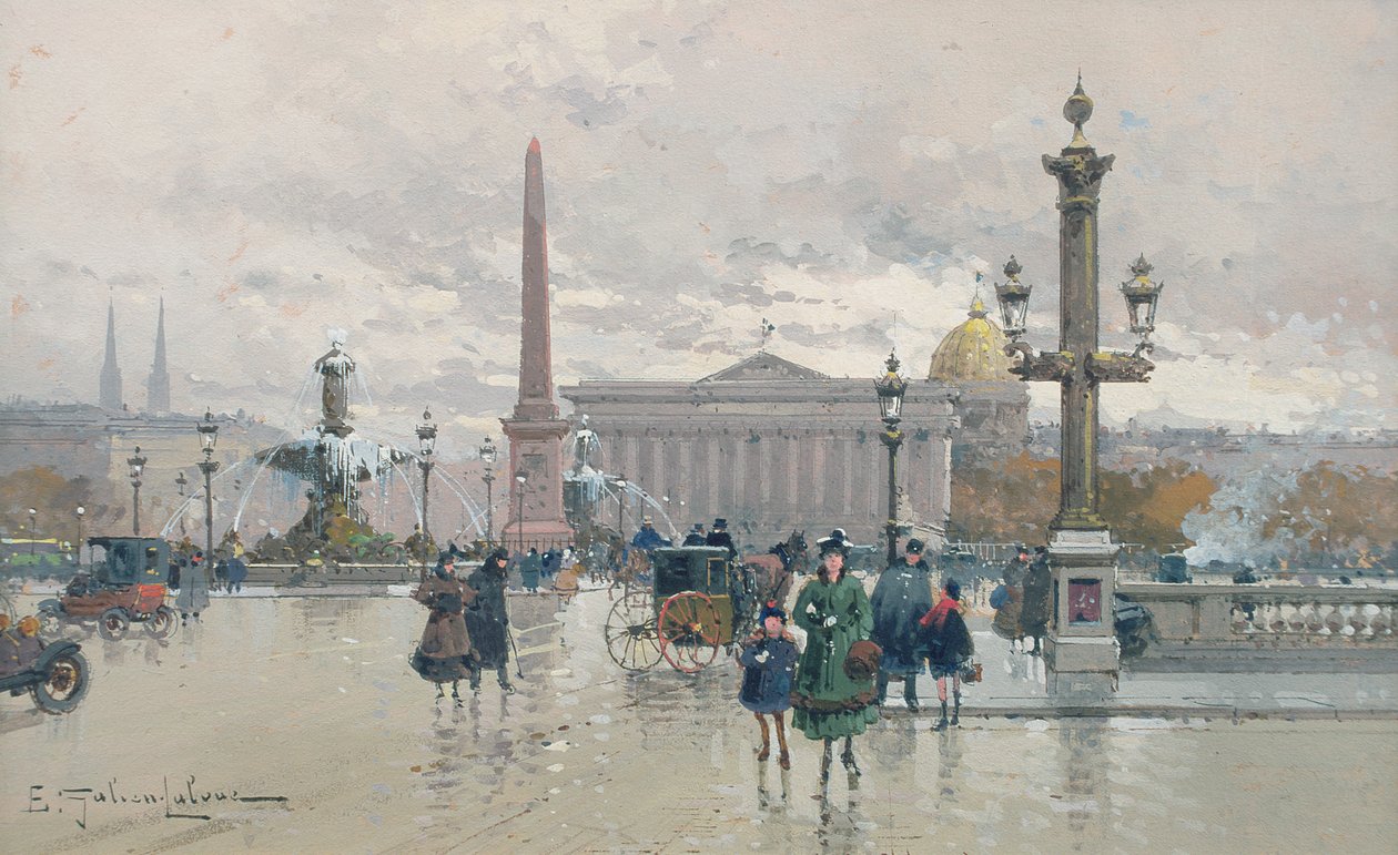 Place de la Concorde od Eugene Galien Laloue