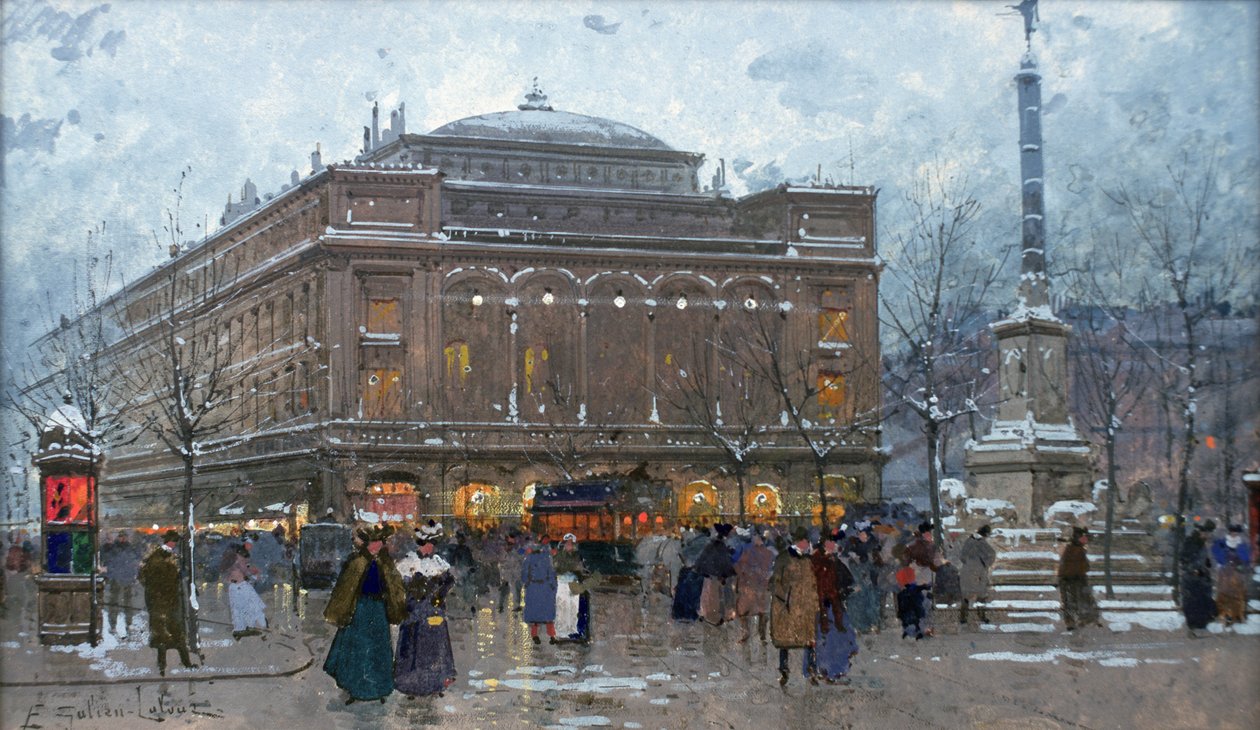 Náměstí Chatelet od Eugene Galien Laloue