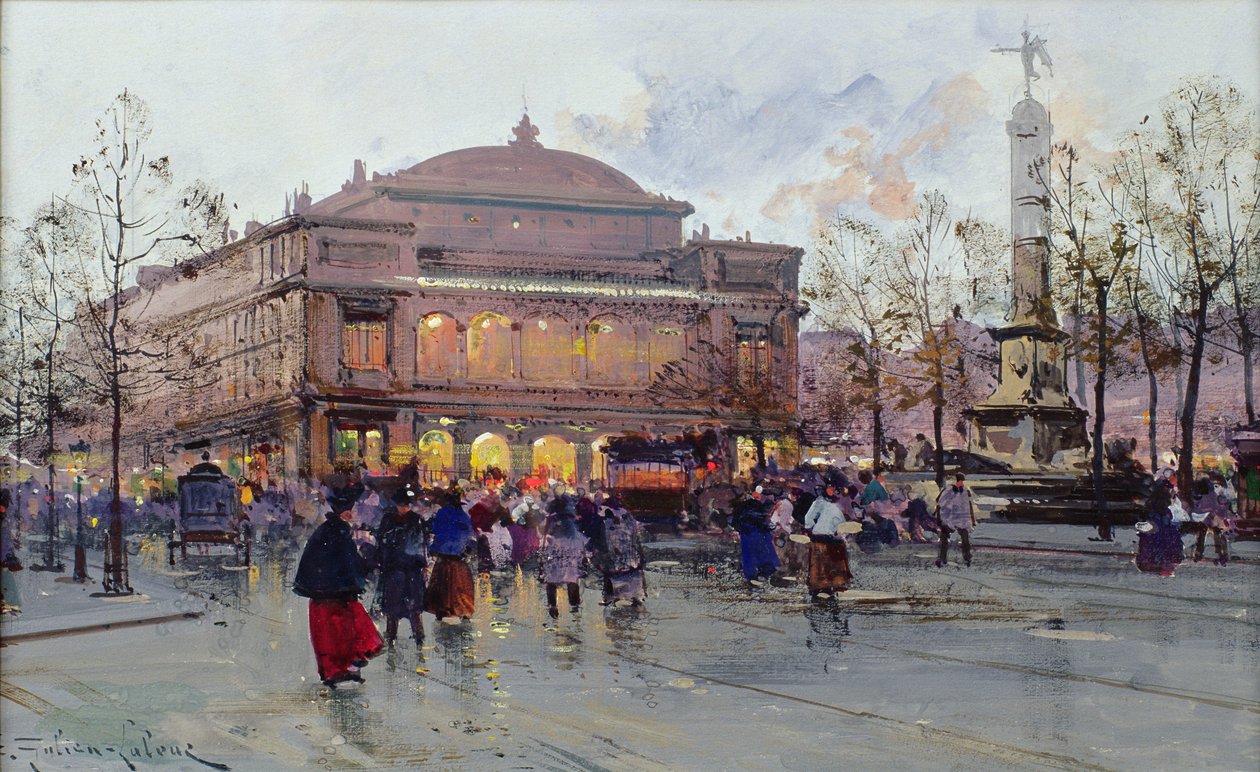 Náměstí Chatelet od Eugene Galien Laloue
