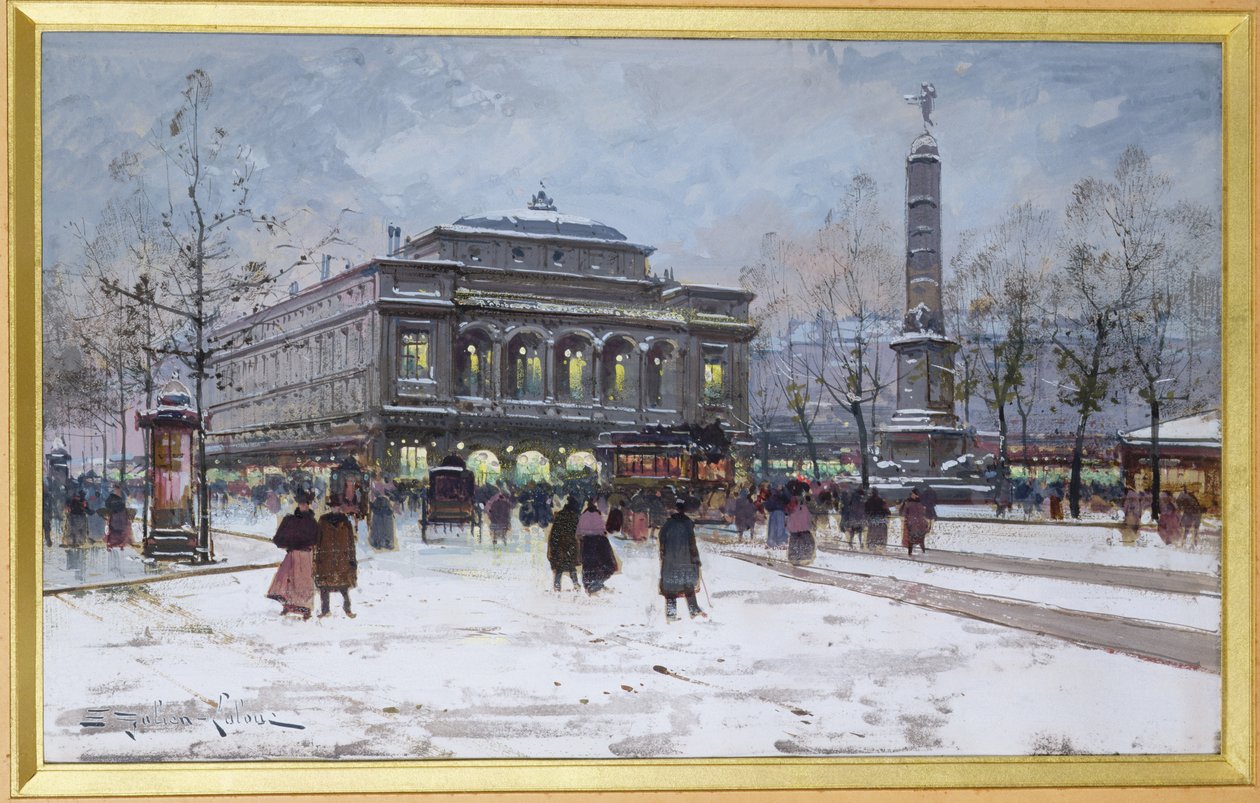 Place du Chatelet, Paříž od Eugene Galien Laloue