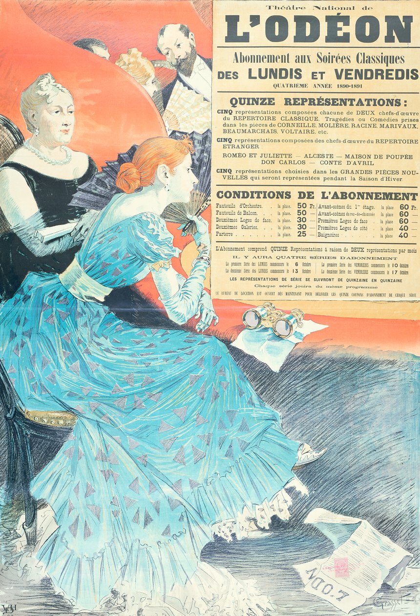 Reklama na divadlo Odeon, 1890 od Eugene Grasset