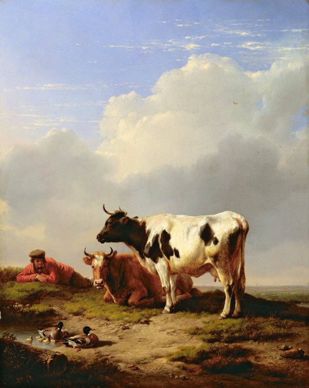 Polední odpočinek, 1847 od Eugene Joseph Verboeckhoven