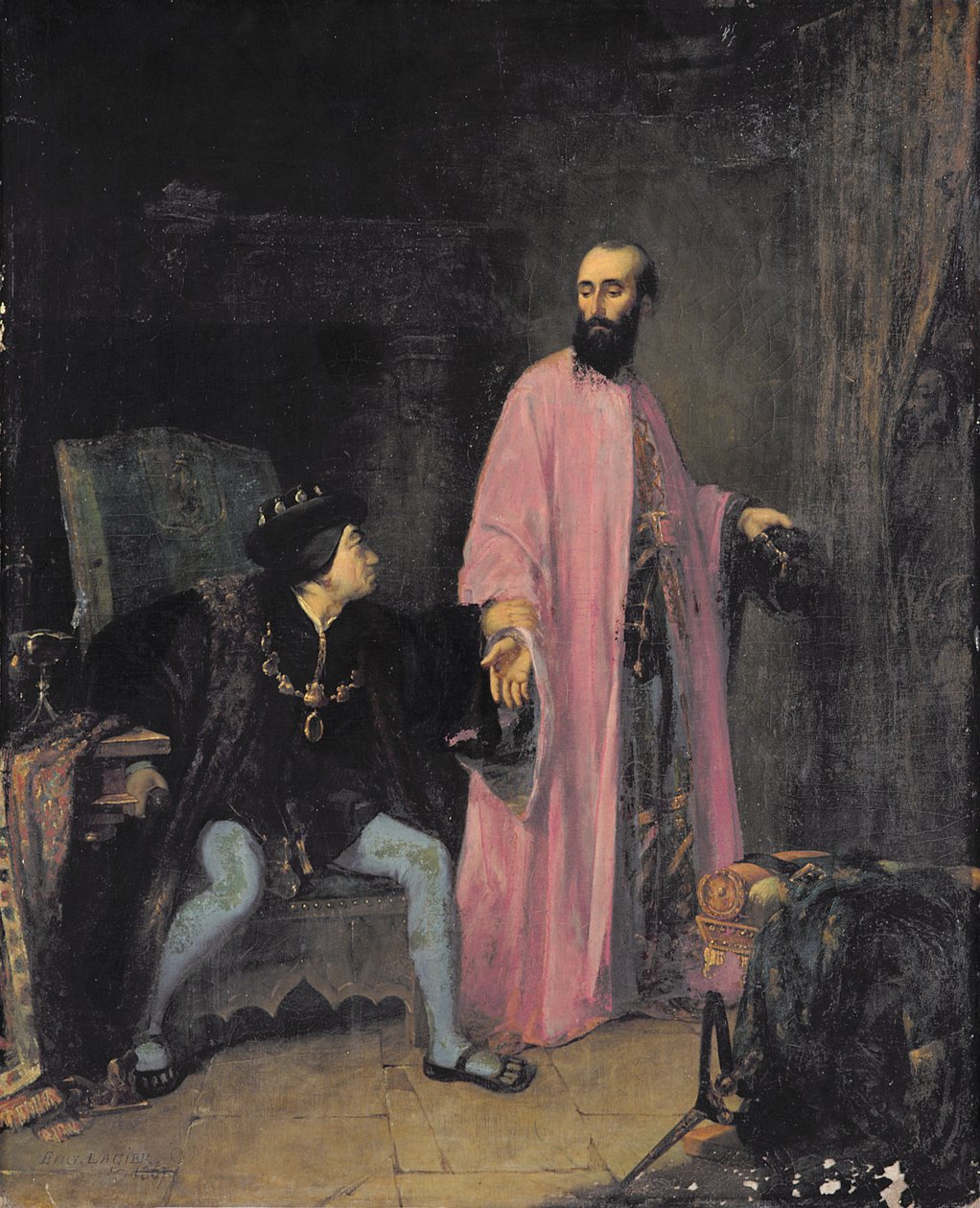 Louis XI (1423-83) a jeho lékař, 1857 od Eugene Lagier