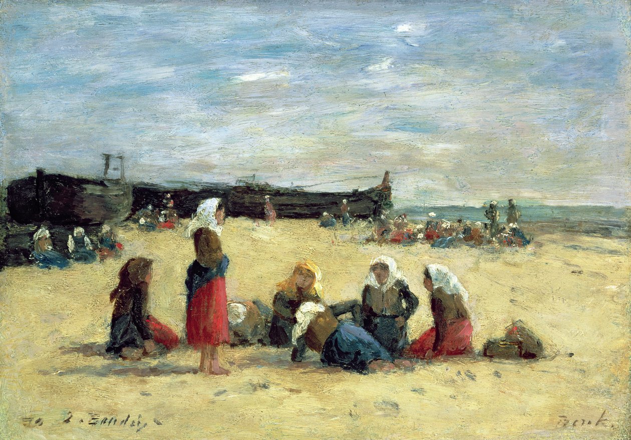 Berck, Fisherwomen on the Beach, 1876 od Eugene Louis Boudin
