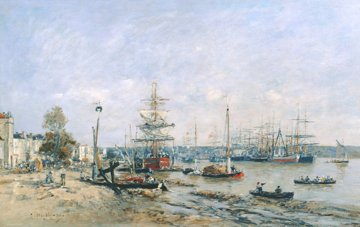 Bordeaux - Nábřeží a přístav, 1874 od Eugene Louis Boudin