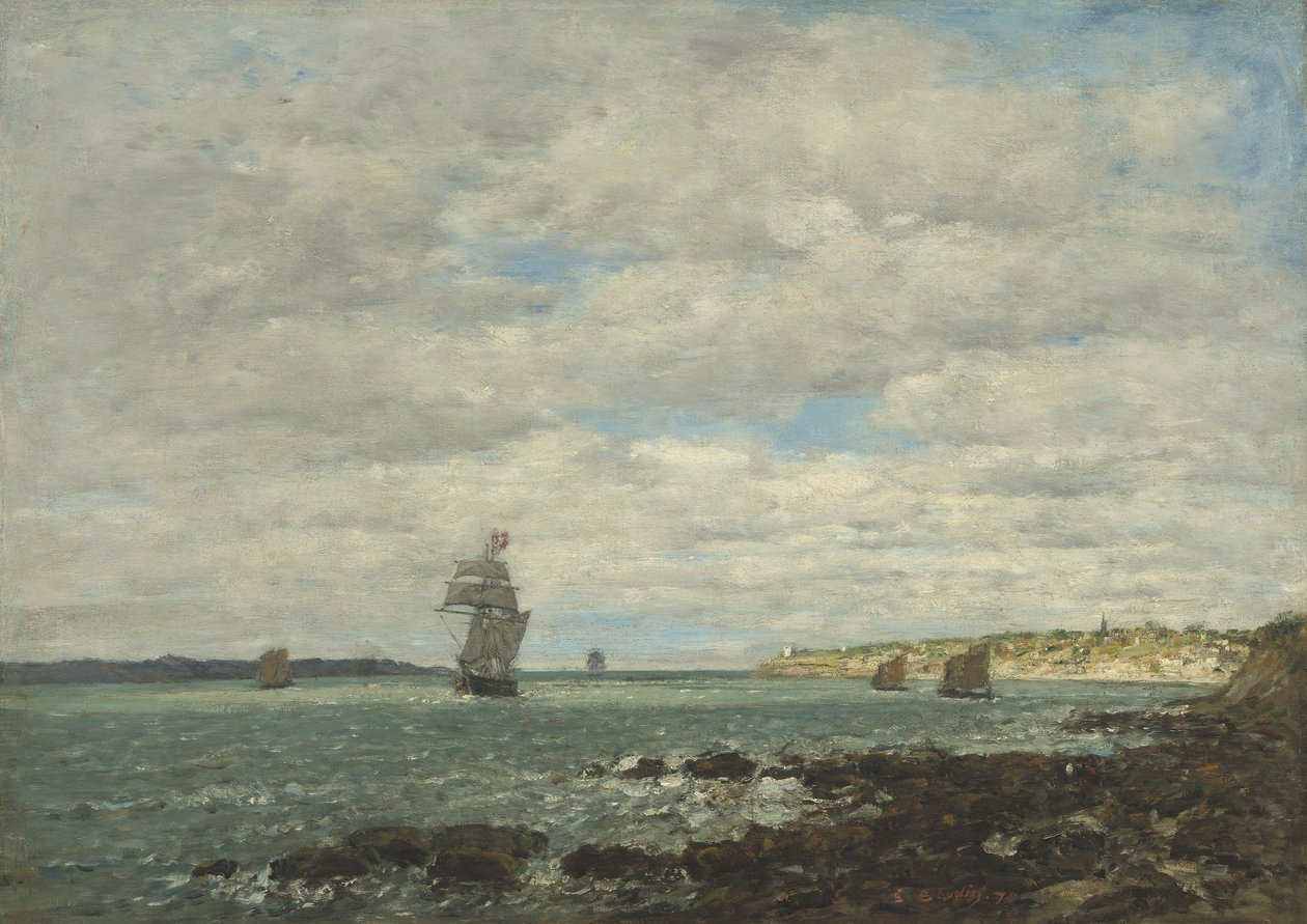 Bretaňské pobřeží, 1870 od Eugene Louis Boudin