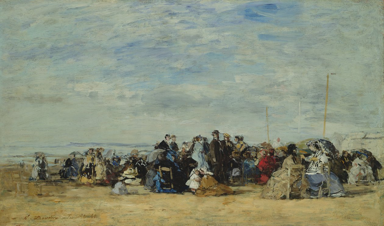 Pláž v Trouville, 1866 od Eugene Louis Boudin