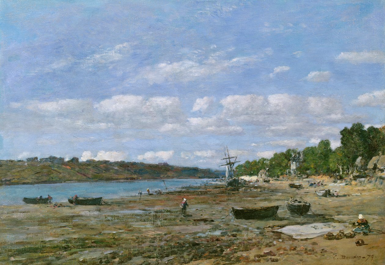 Pláž při odlivu, 1879 od Eugene Louis Boudin