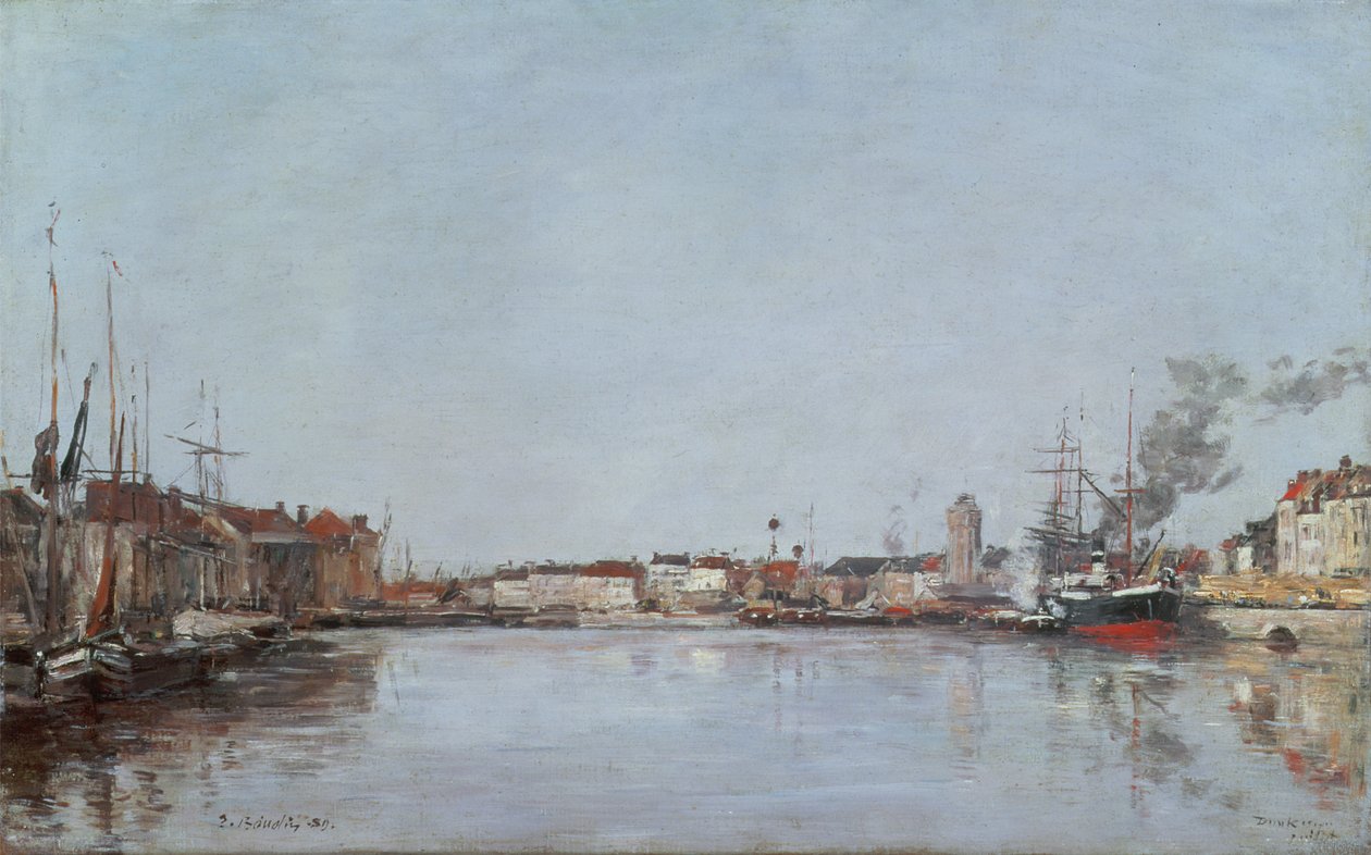 Nizozemský dok, Dunkerque, 1889 od Eugene Louis Boudin
