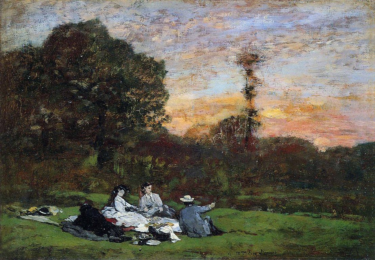 Manetova rodina na pikniku, 1866 od Eugene Louis Boudin