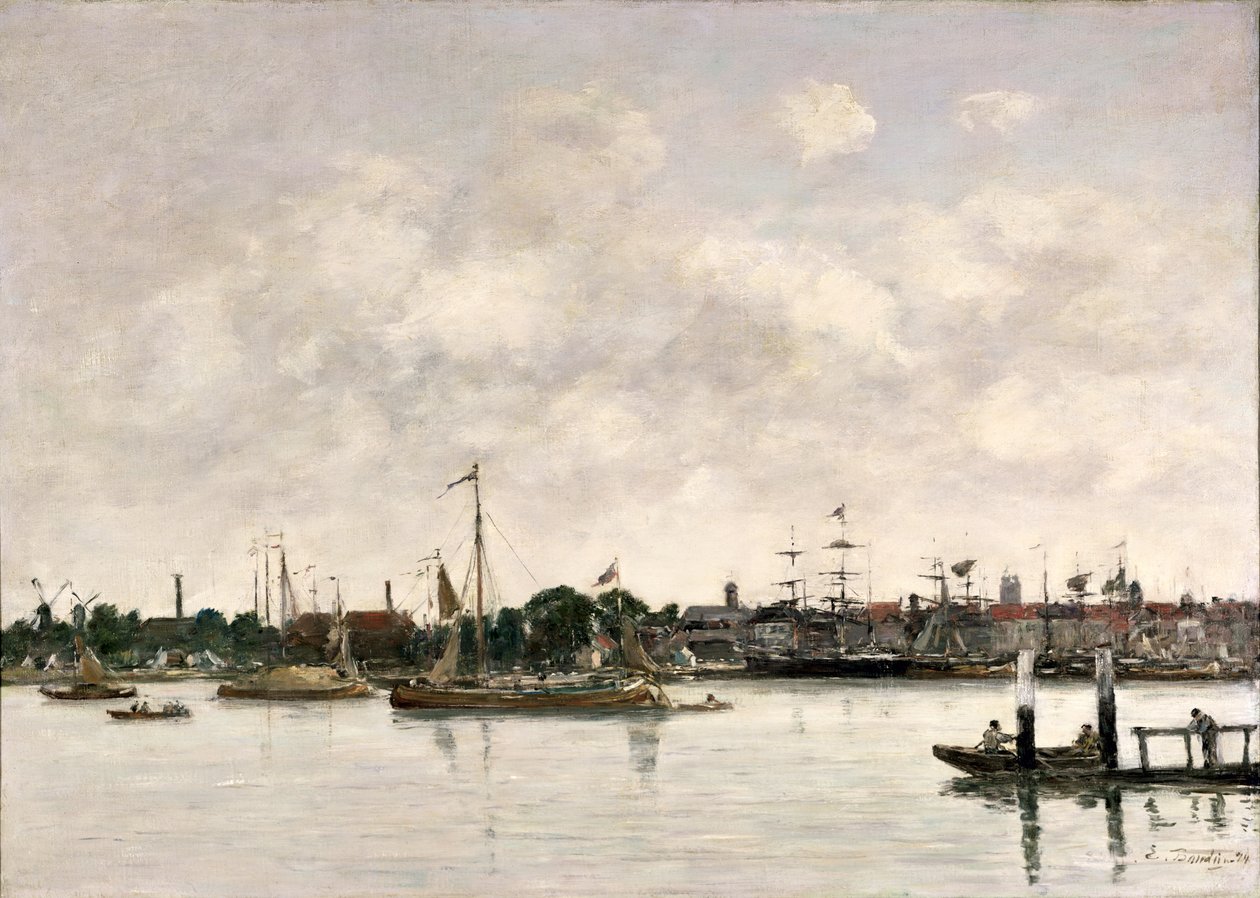 Meuse v Dordrechtu, 1874 od Eugene Louis Boudin