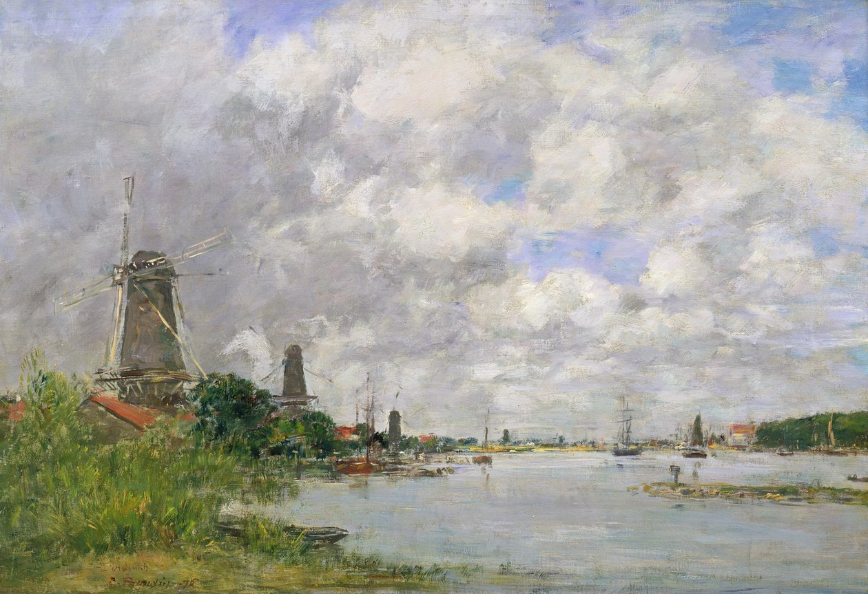 Řeka Mása v Dordrechtu, 1876 od Eugene Louis Boudin