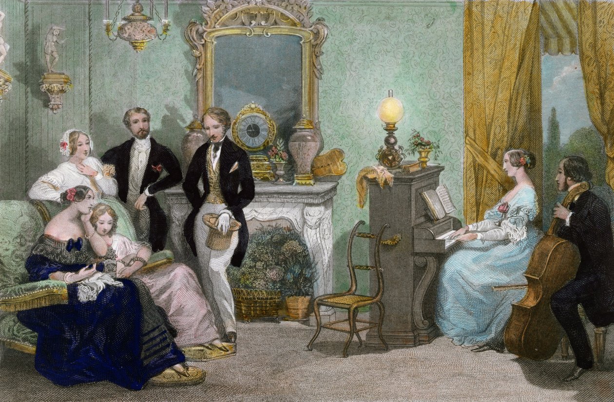 Rodinný koncert, kolem roku 1840 od Eugene Louis Lami