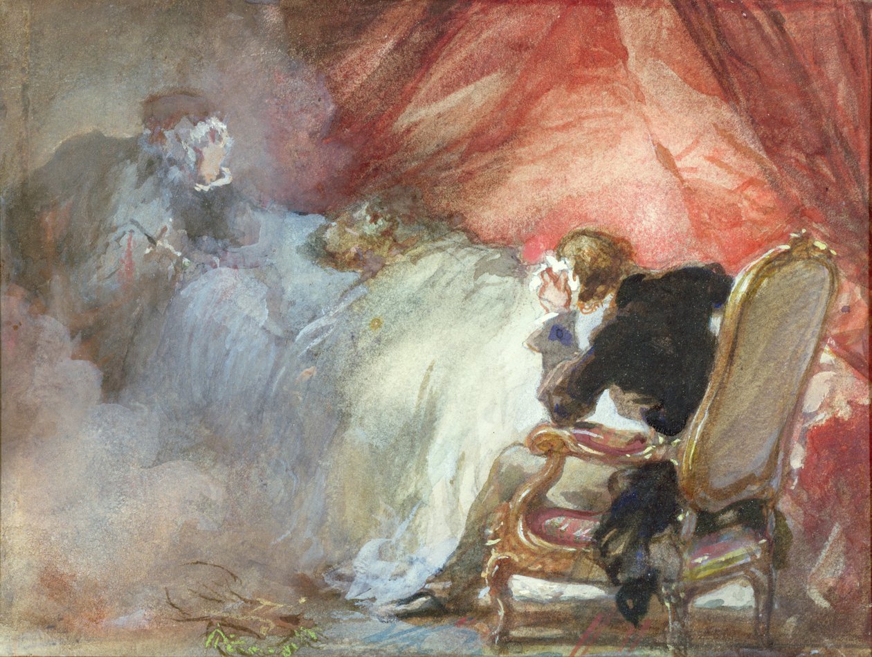 La Nuit de Decembre, z „Les Nuits“ od Alfreda de Musset (1810-57) od Eugene Louis Lami