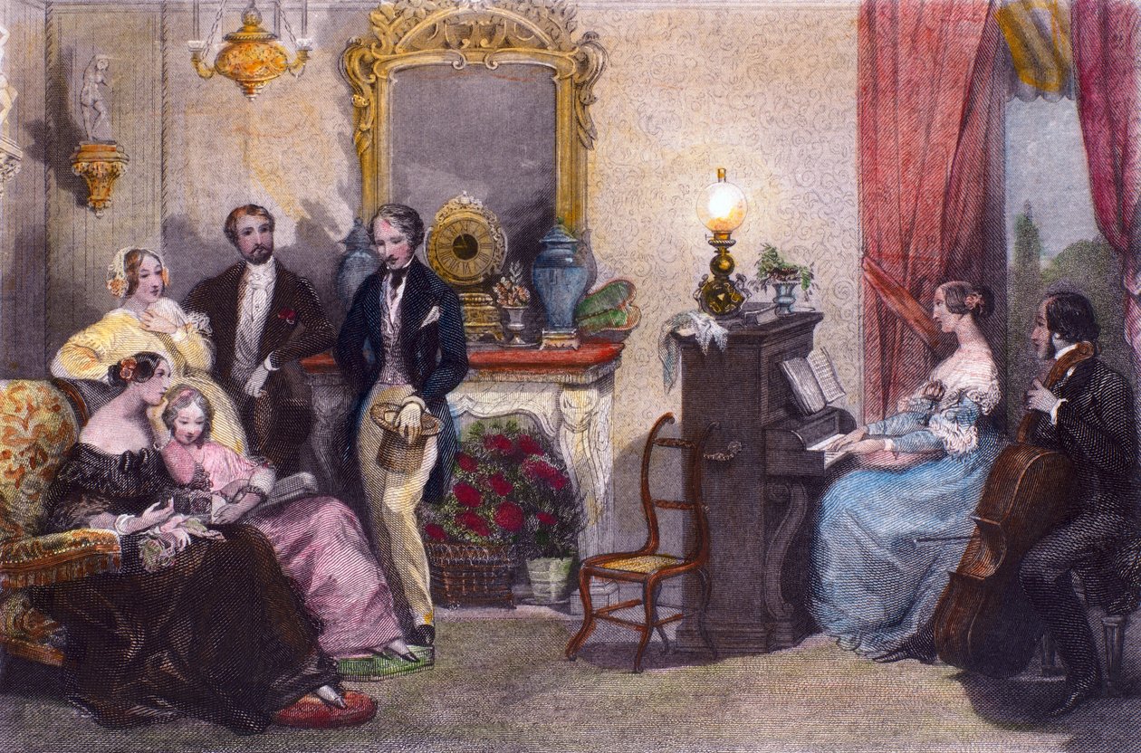 Rodinný koncert, Scéna z V létě v Paříži od Julese Janina, od Eugena Lamiho od Eugene Louis Lami
