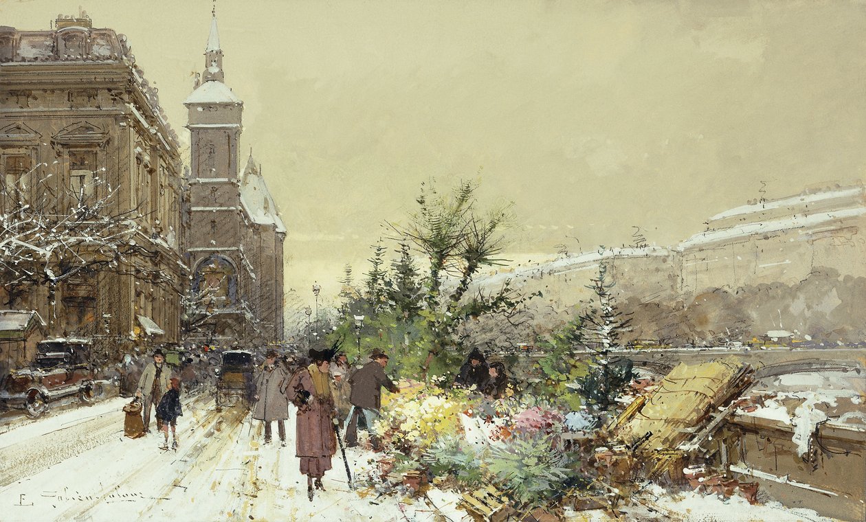 Květinový trh; Květinový trh od Eugene Galien Laloue