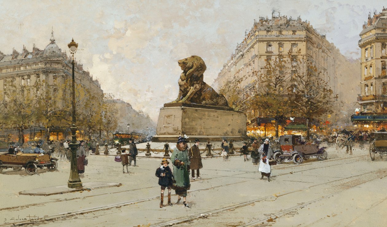 Lev z Belfortu; Le Lion de Belfort od Eugene Galien Laloue