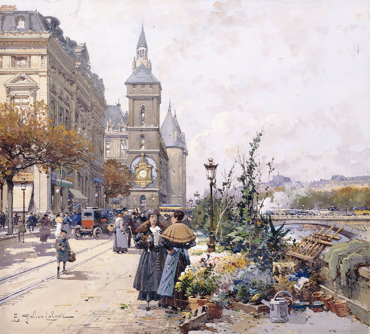 Quai aux Fleurs a hotel od Eugene Galien-Laloue