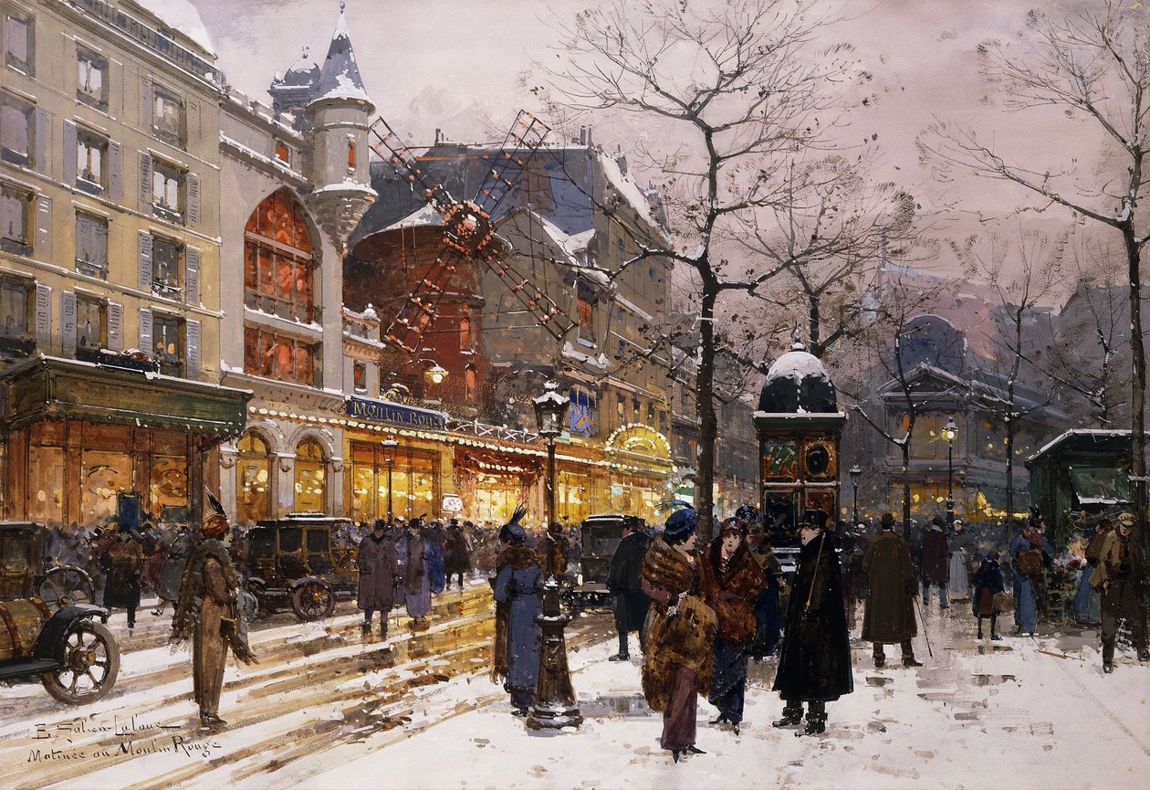 Matiné v Moulin Rouge v Paříži od Eugene Galien Laloue