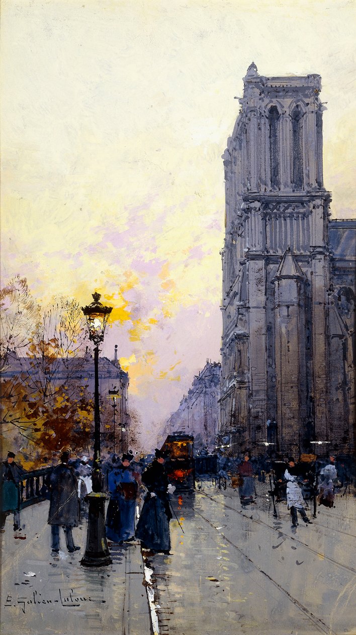 Notre Dame de Paris od Eugene Galien Laloue