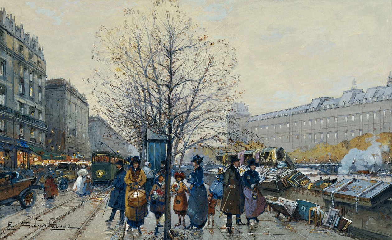 Quai Malaquais, Paříž od Eugene Galien Laloue