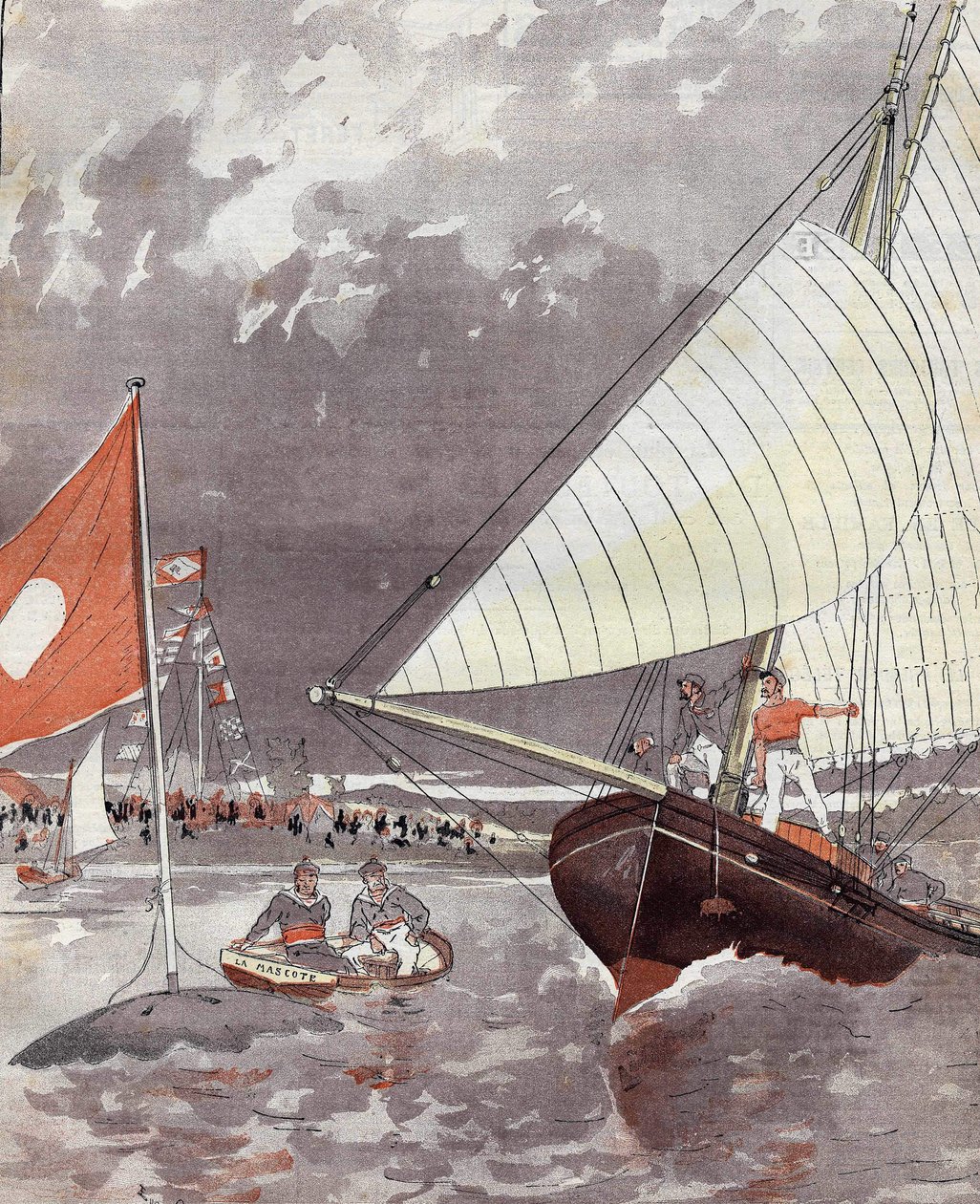 Regates v Le Havre v roce 1892 na základě akvarelu pana Courbona. od Eugene (after) Courboin