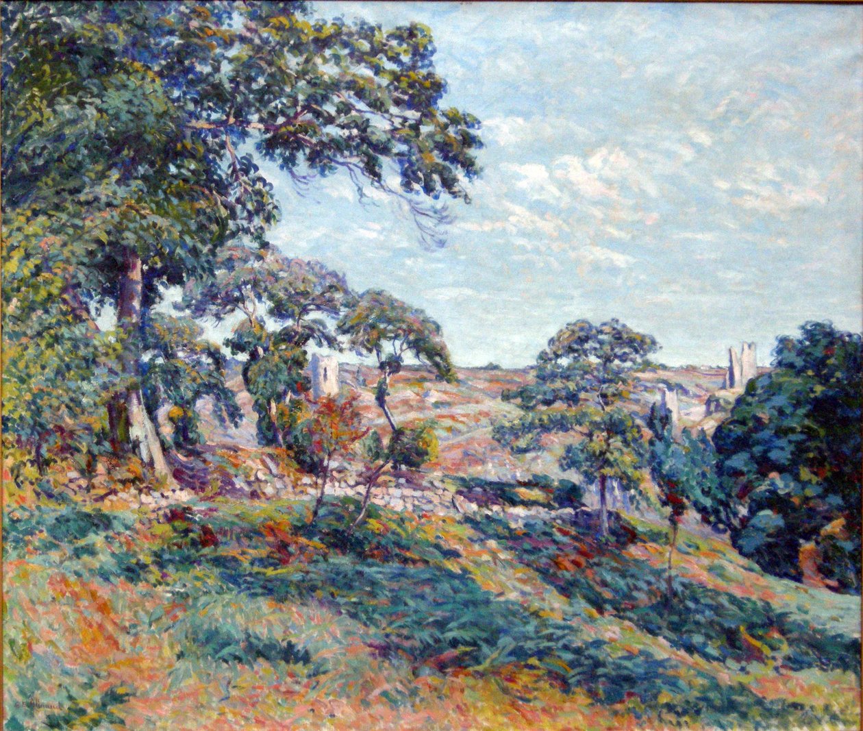 Pohled na Corzant, Creuse, kolem roku 1910 (olej na plátně) od Eugene Alluaud