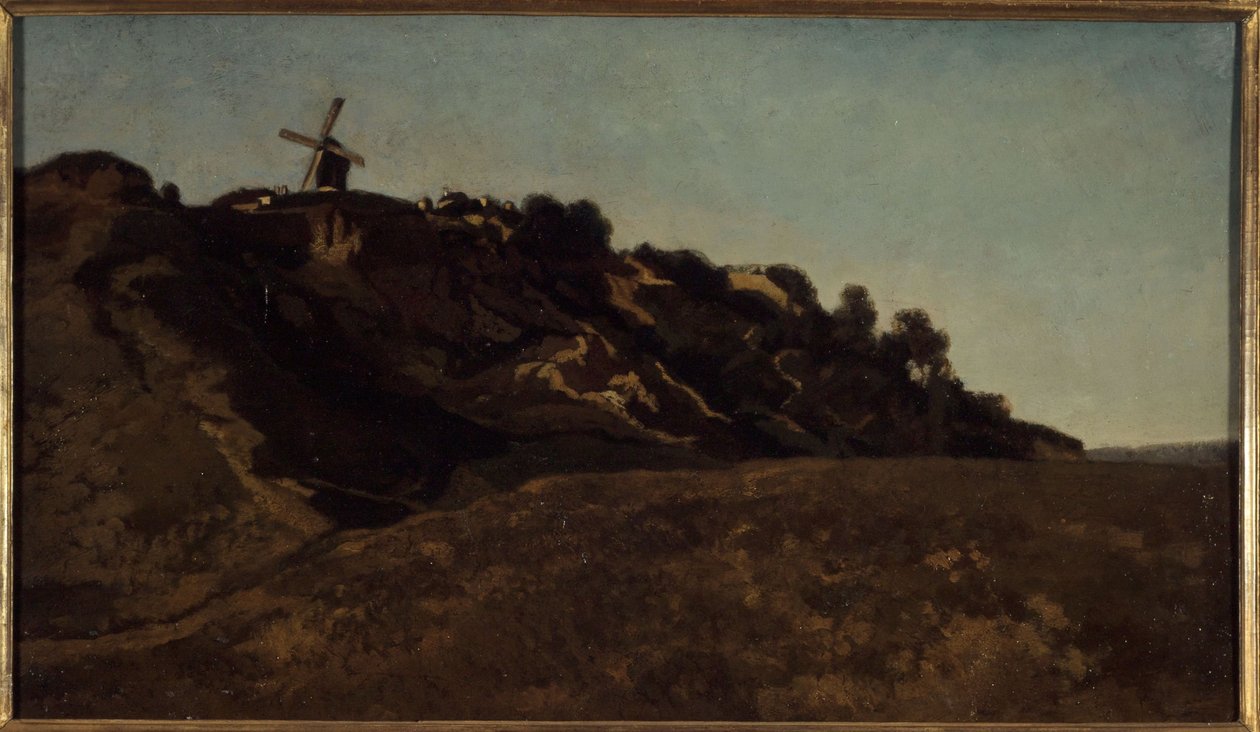 Pohled na Montmartre, kolem roku 1848 (obraz) od Eugene Antoine Samuel Lavieille