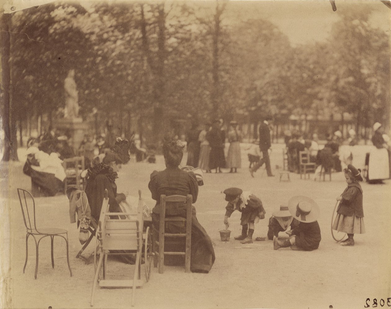 Ženy a děti v Lucemburských zahradách od Eugène Atget
