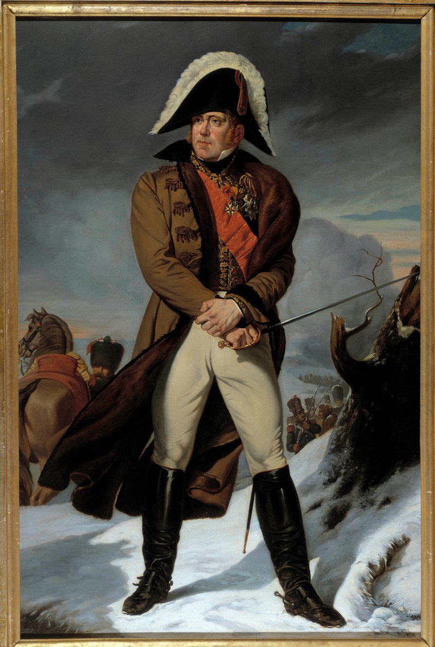 Portrét en pied de Michel Ney (1769-1815), vévoda z Elchingenu, princ z Moskvy (Moskva), Marechal of France Obraz Eugene Battaille (1817-1875). 19. století. Ztlumit. 2,15 x 1,4 m. - Celovečerní portrét Michela Neye (1769-1815), vévody z Elchingenu, P od Eugene Battaille