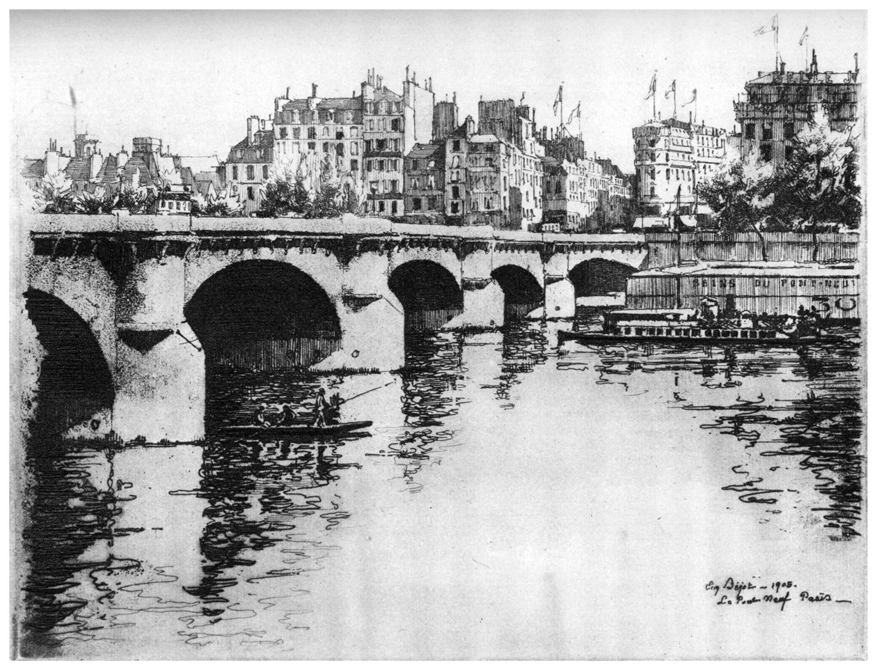 Pont Neuf, c1870-1930 1924 od Eugene Bejot