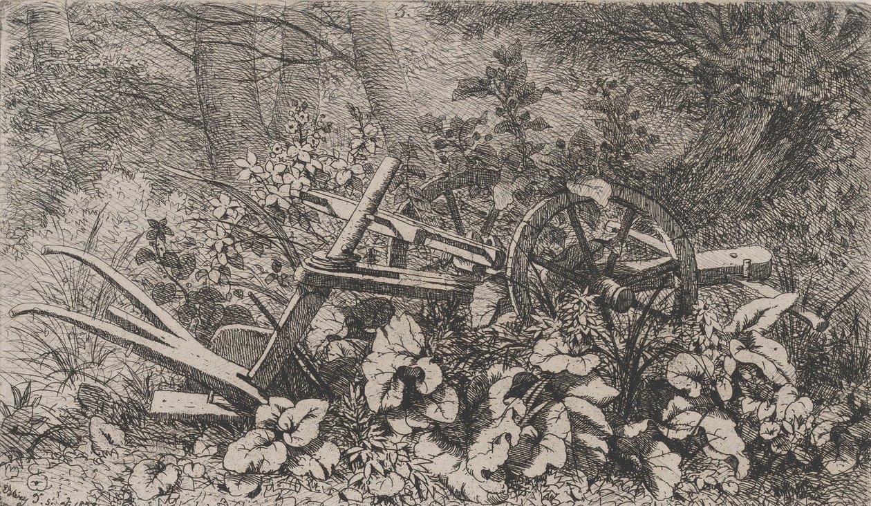 Pluh s rostlinami lopuchu, 1858. od Eugene Bléry