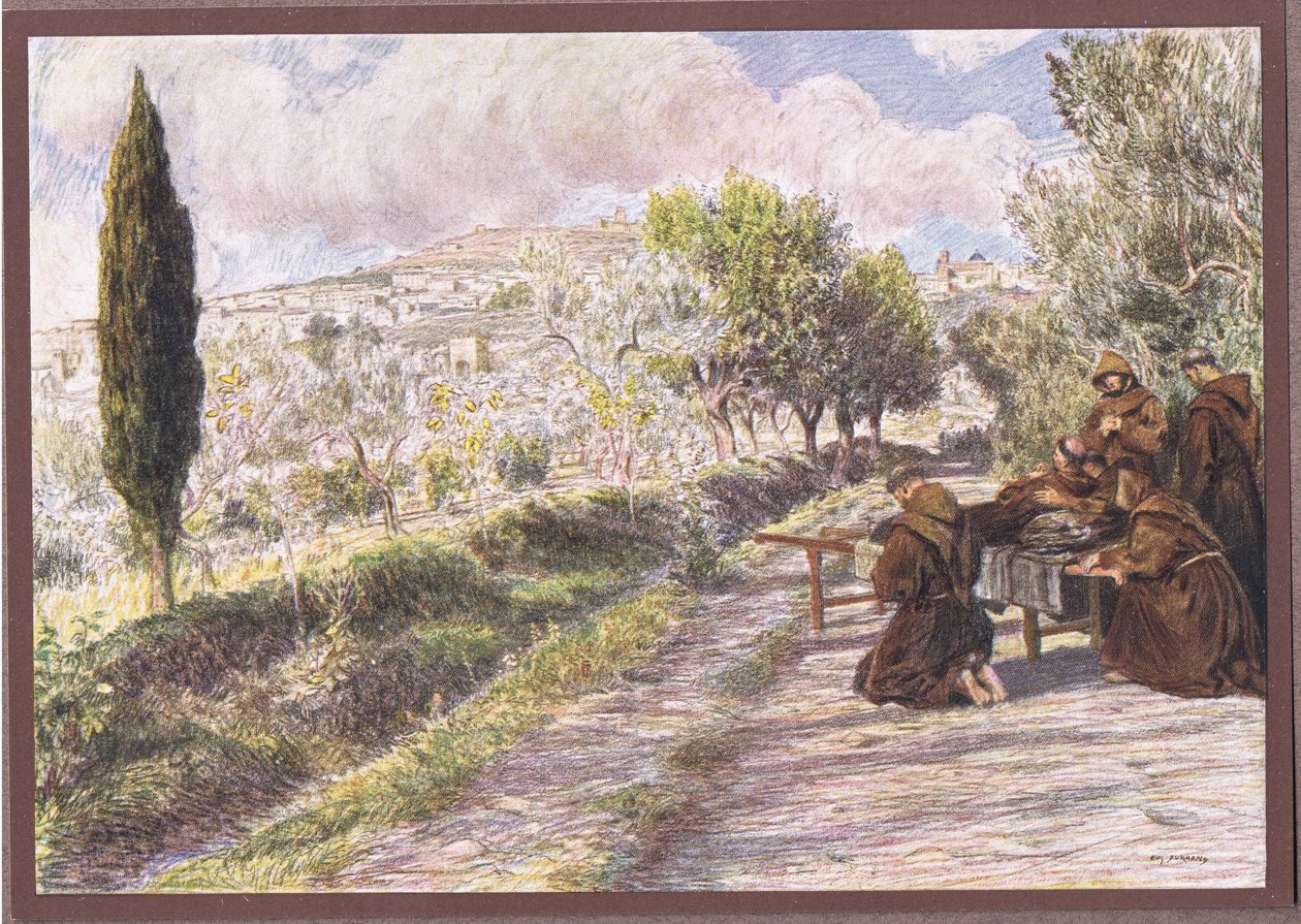 Svatý František žehná městu Assisi, 1919 od Eugene Burnand