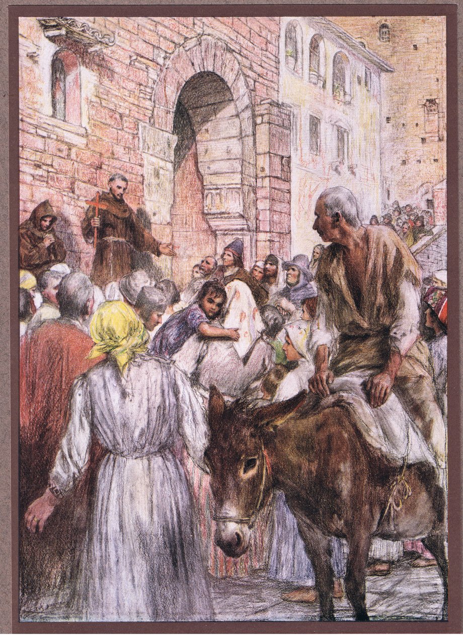 Kázání svatého Františka v Bologni, 1919 od Eugene Burnand