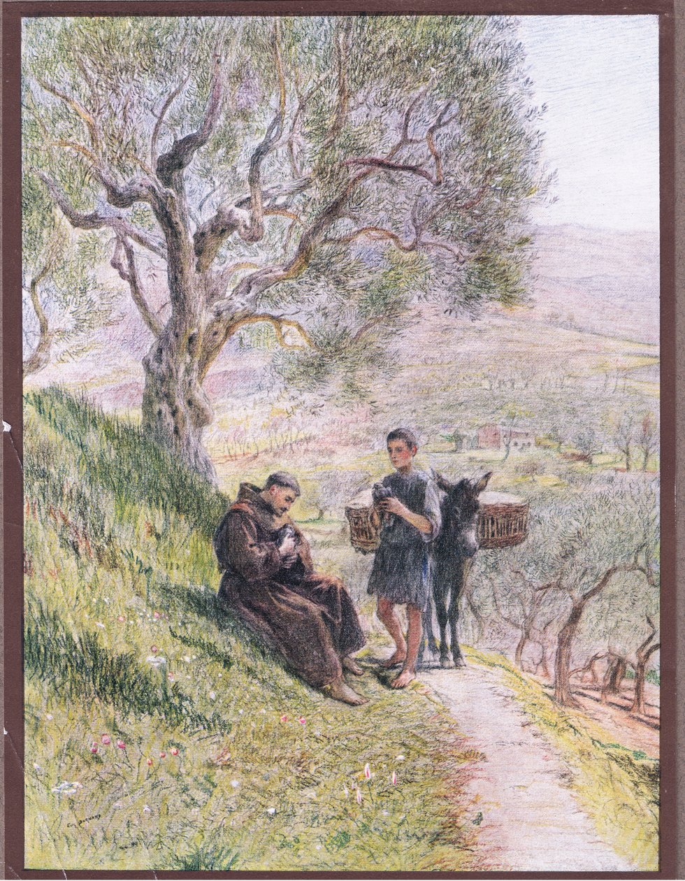 Svatý František krotí divoké želvy, 1919 od Eugene Burnand