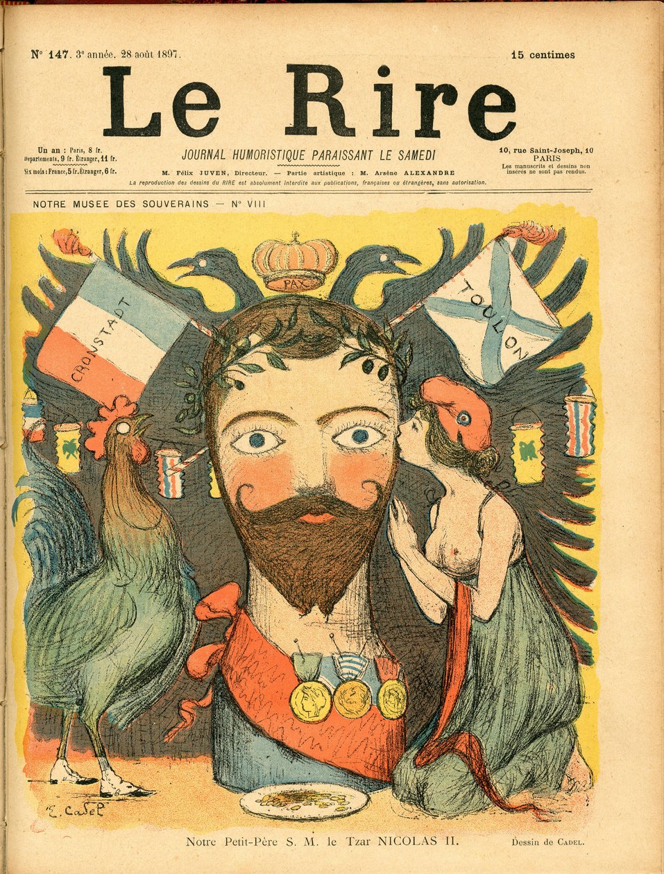 Obálka „“Le Lire“, satirická barva od Eugene Cadel